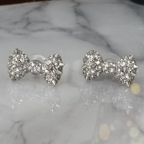 Betsey Johnson Jewelry - Betsey Johnson Spiked Bow Earrings